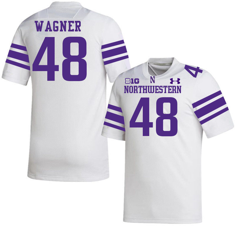 Northwestern Wildcats #48 Drew Wagner College Football Jerseys Stitched-White